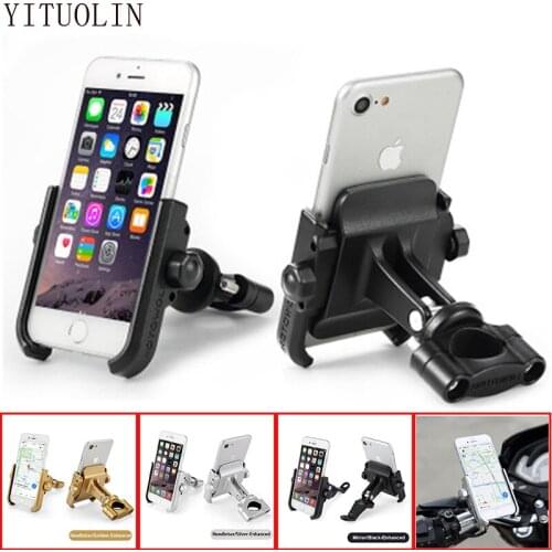Motorcycle Phone Holder Bicycle Mobile Stand Bracket Rotatable For Z900 Tenere 700 Mt 07 S1000rr Cb650r R1250gs Accesorios Moto