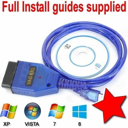 Vag Com 409.1 VAG-COM L USB Ecu Interface Car Ecu Scan Tool FT232RL Chip USB Cable OBD2 OBDII Diagnostic Scanner
