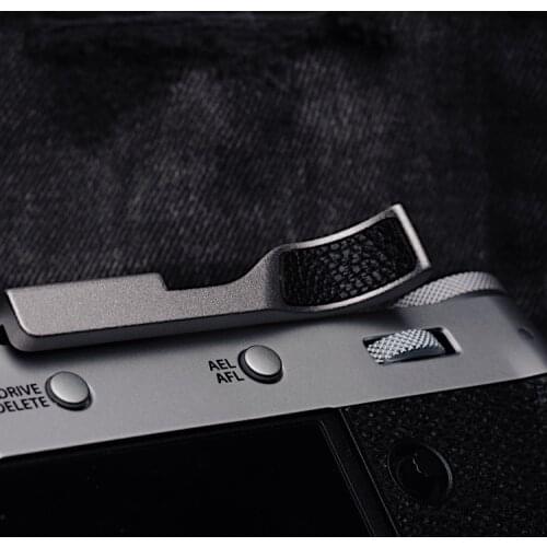 For Fuji Fujifilm X100V X-100V Metal Hot Shoe Hotshoe Thumb Up Grip Camera Hand Grip leather protect Thumb Rest Finger