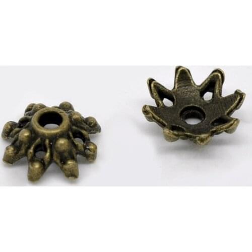 DoreenBeads 200 Bronze Tone Flower Bead Caps 9x3.5mm (B12989) yiwu