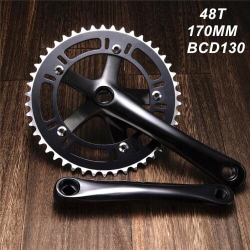 Fixed Crank Bike Crank 48t Crankset Track Bike Single Speed Fixie Bicycle Parts Square Hole 170mm BCD 130mm Bicycle Pieces