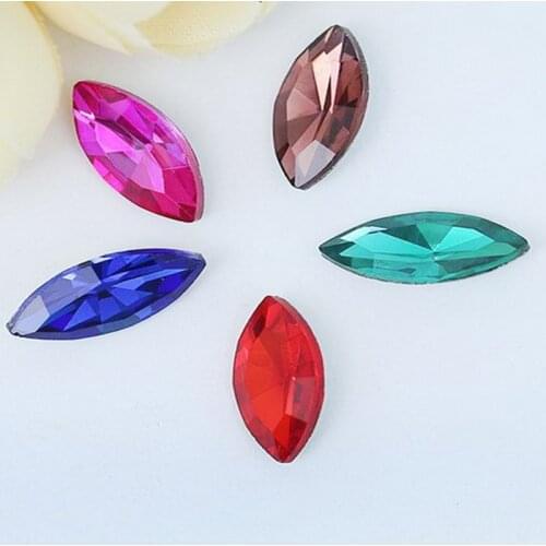 Hot Glass Crystal 5 sizes Nice Colors Horse Eye Shape Glue On Rhinestone Beads Handicraft Phone Cover DIY Clothing Accessories