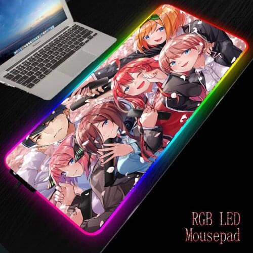 MRGBEST Anime Girl Gaming RGB Illumination Mouse Pad Large Computer Backlight Mause Pad 900x400/300X800MM Keyboard Desk Mat