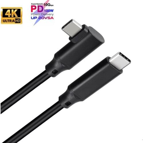 Elbow Type C USB 3.2 gen 2 5A 100W PD 10GB Quick Charging Cable Type C Fast Charger For Huawei P40 Samsung S10 S20 Macbook Pro