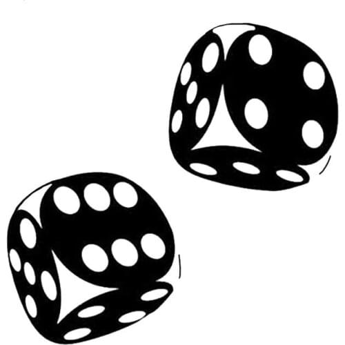 Lovely Car Sticker Casino Poker Dice Vinyl Decals Waterproof Window Anti-UV Car Accessories PVC 16cm X 11cm