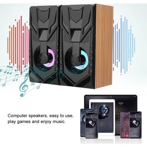 Woodiness USB Desktop Laptop Soundbox 2.0 Multimedia Table Small Speaker Stereo Surround Sound Quality Desktop Audio