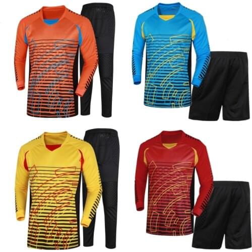 2017 New Brand Mens Soccer Goalkeeper Jersey Football Sets Goal Keeper Uniforms Suit Training Pants Doorkeepers Shirt Short 3XL