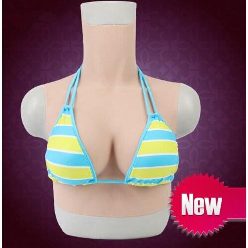 New Crossdresser Latex Breast Forms Realistic Artificial Silicone Big Fake Boobs Shemale C Cup Transgender Drag Queen Bra Corset