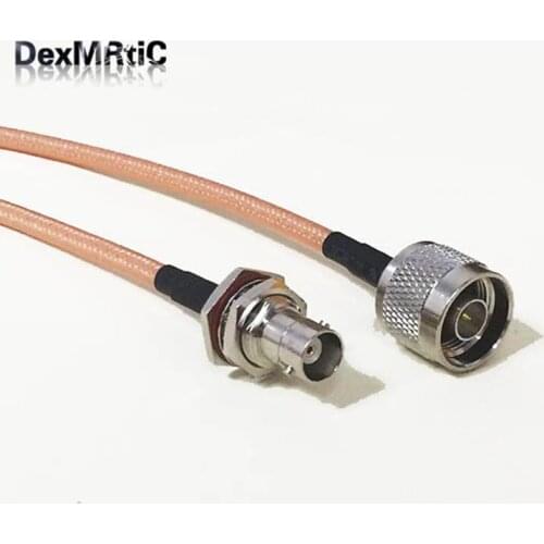 BNC Female bulkhead Switch N Male Plug pigtail cable RG142 50CM 20"/100CM High-quality low-attenuation for WIFI wholesale