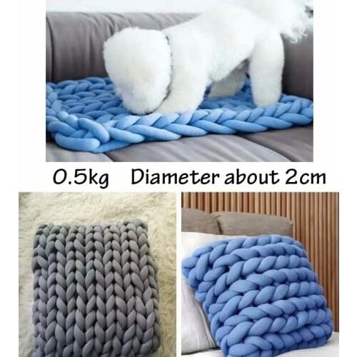 Hand Knitting Yarn Super Thick Natural Wool Diy Bag Carpet Cat Litter Pillow Ball Kids Bed Surrounding Anti-collision Knotting