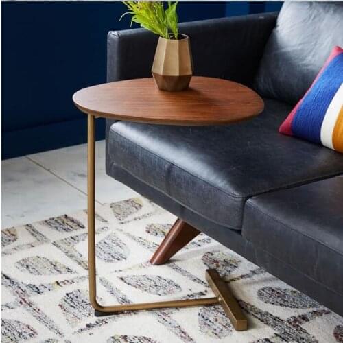 Contracted elliptic tea table moves real wood iron art sofa Angle a few sides a few lazy head of bed read desk