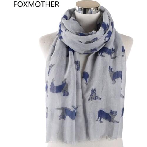 FOXMOTHER New Grey Pink German Shepherd Dog Scarf Gift For Dog Lover Gift For Women Gift Scarves Dog Woman