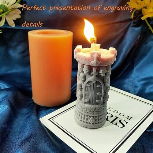 Skull Tower Shape Halloween Candle Silicone Mold Exquisite Wax Melt Resin Mold Candle Soap Making Diy Handmade Home Decor