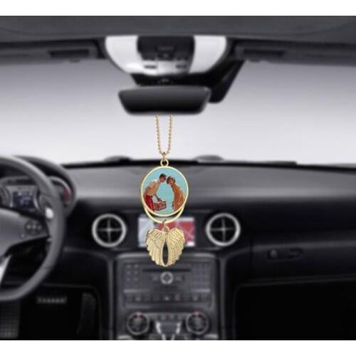 Sublimation Blanks Double-sided Printing Angel Wing Car Hanger Pendant Ornament for Auto Interior Decoration C1FE
