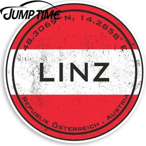 Jump Time Linz Austria Vinyl Stickers - Flag Travel Sticker LuggageWaterproof Car Decal Trunk Car Accessories