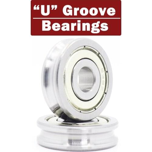 Outer Ring With U-groove Bearing 8*28*8 mm 2PCS Wire Cable Pulley Bearing Walking Heavy Pulley Crane U Groove Wheel Bearings