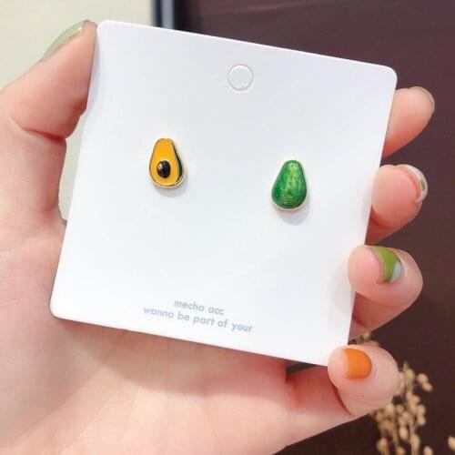 Korean New Fashion Summer Ins Stud Earrings For Women Trendy Simple OL Avocado Girls Cute Earrings Jewelry 2020 Gift Accessories