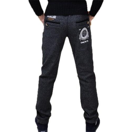 Winter Cotton Boy Pants New 2021 Plus Velvet Thickening Fashion Slim Keep Warm Handsome Casual Elastic Waist Childrens Trousers