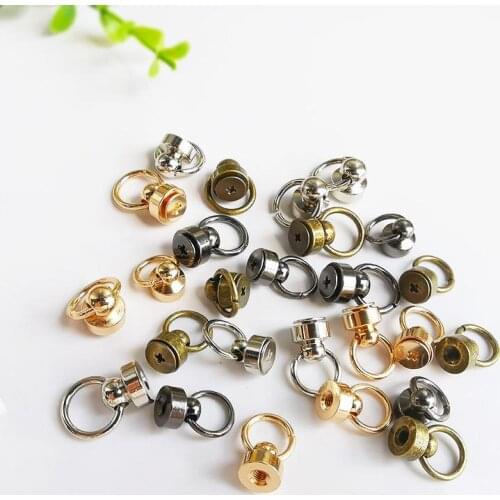 100 Pcs / Set Diameter 9MM DIY Strap Ring Rotating Monk Head Nipple Nail Size For Mobile Phone Shell Bag Leather Rivet