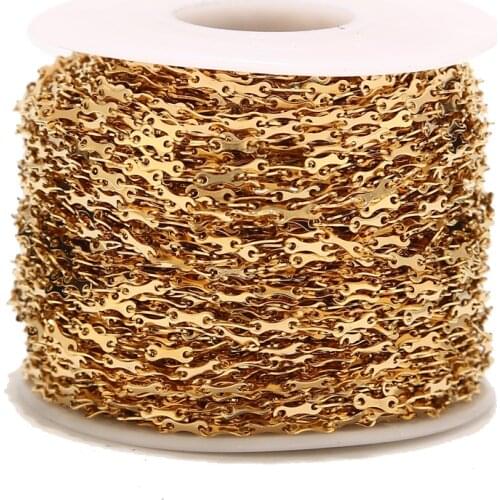 2Meters Gold Tone Stainless Steel 2mm Width Link Chains Bone Chain For DIY Jewelry Neckalce Bracelet Making Findings Top Quality