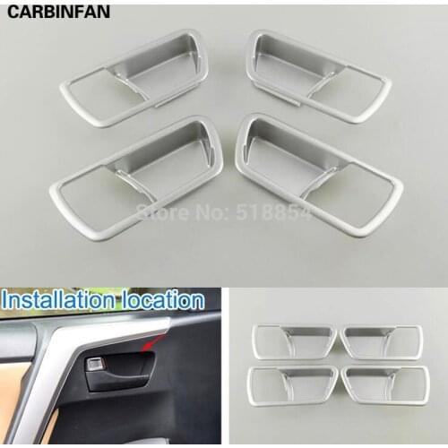 ABS Chrome Matte Car Door Handle Bowl Cup Cover Trim Door Handle Insert Cover Stickers 4pcs/set For Toyota RAV4 RAV 4 2016 2017