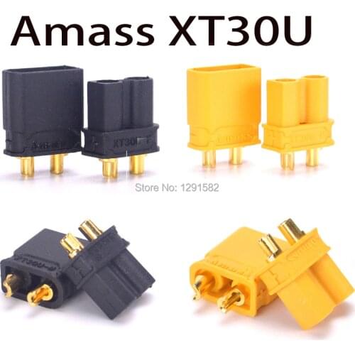 Amass XT30U Male Female 2mm Golden Connector / Plug Bullet Connector Upgrade XT30 For RC FPV Lipo Battery RC Quadcopter