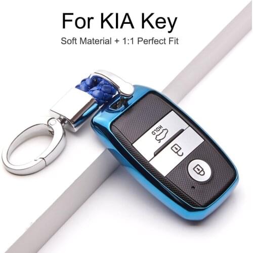 TPU Car Accessories Key Cover Case for Kia Stinger Picanto Rio 3 4 5 Cerato Sportage 3 4 Ceed Ceed Sorento Xm Soul K5 Keyring