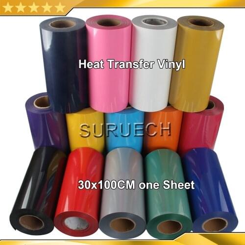 Free Shipping 30x100cm (12"x40") PVC Heat Transfer Vinyl Heat Press Machine Cutting Plotter Cutter T-shirt DIY Foil Film