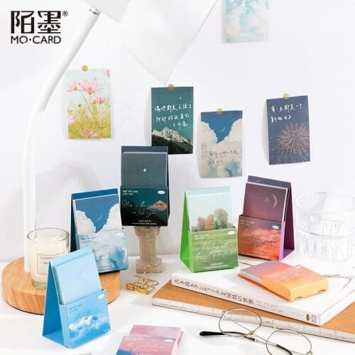 60 Pcs/set Earth Galaxy Series Memo Pad Message Notes Decorative Dusk Landscape Stand-up Notepad Note Material Paper Stationery