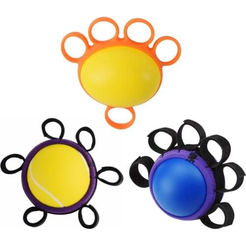 Elastic PU Five-finger Grip Ball Hand Grip Strengthener Hand Exerciser Ball Finger Grip Ring For Physical Therapy