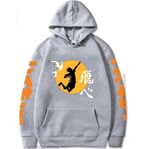 Aesthetic Harajuku Haikyuu Unisex Hoodies Japanese Anime Volleyball Printed Mens Hoodie Streetwear Hip Hop Hoodie