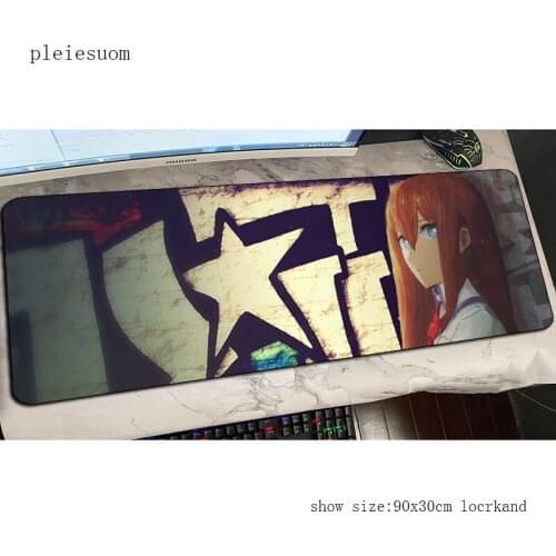 Steins gate mouse pad gamer 90x30cm mousepad Halloween Gift rubber desk mat 3d gaming accessories game keyboard mats oversized
