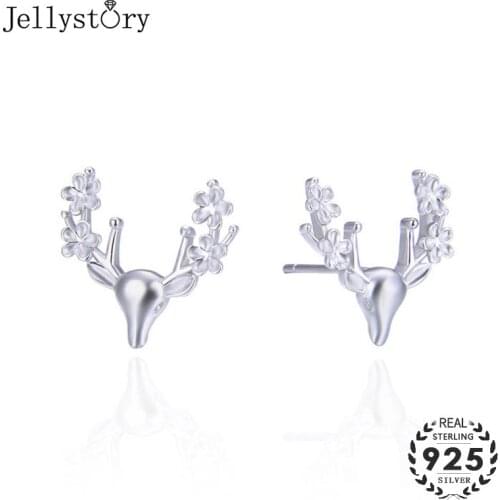 Jellystory trendy 925 sterling silver stud earrings animal shape jewelry wedding promise party gift for women wholesale earrings