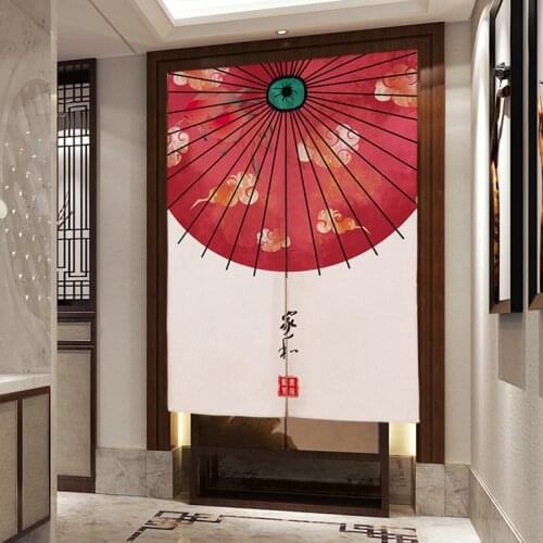 Chinese Door Curtain for Living Room Bedroom Kitchen Linen Fabric for Curtains Traditional Decoration Curtains Wall Tapestry