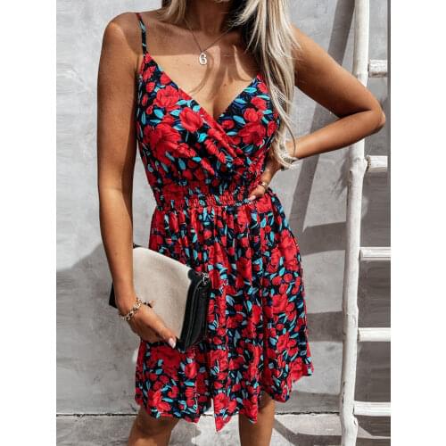 Summer New Lace Sequins Patchwork Dress Vintage Gorgeous Floral Print Party Dresses Elegant Sexy Tie-Up Women Mini Dress Vestido