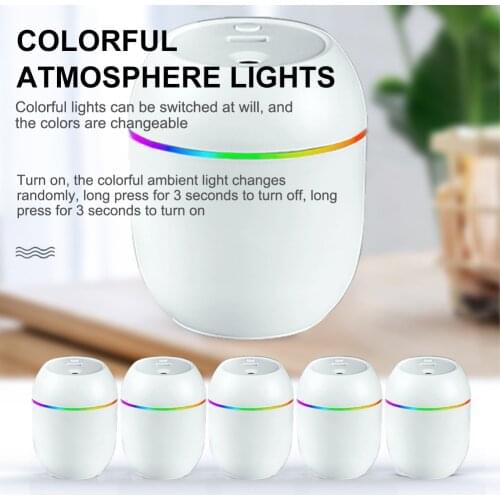 250ml Auto Air Humidifier Usb Portable Essential Oil Diffuser 2Modes Auto Off With Led Light For Home Car Mist Maker Accessories