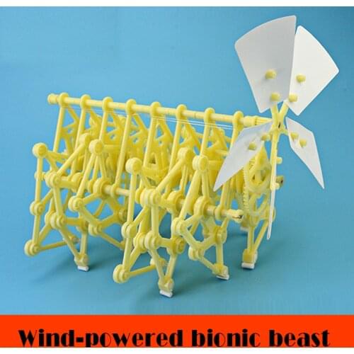 Pupils handmade Tecnologia Mini Wind Bionics diy kit Rely on mechanical principles and natural wind to move forward steam toys