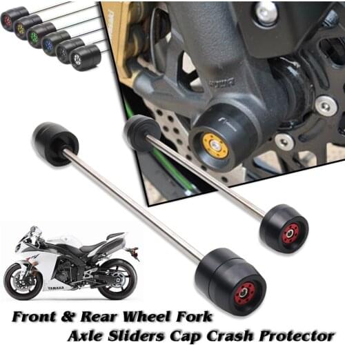 For YAMAHA YZF-R1 YZF R1 YZFR1 2009-2014 Motorcycle Accessories Front & Rear Axle Fork Crash Sliders Wheel Protector