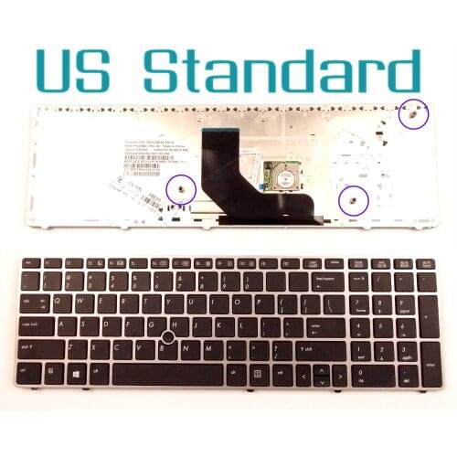 US English Version Keyboard for HP 641181-001 641179-001 701986-001 641181-211 Laptop W/Silver Frame & Pointer