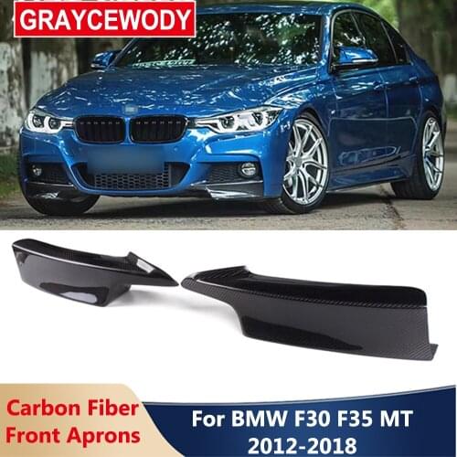 Real Carbon Fiber Car Front Bumper Lip Aprons Material For BMW 3 Series F30 F35 MT Sport Sedan Car 2012-2018 Modification