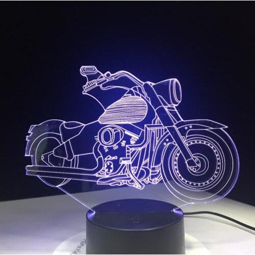 Latest Motorcycles Motor Fan Gift Remote Control 3D illusion LED Night Light 7 Colors Creative USB Powered Desk Table Lava Lamp