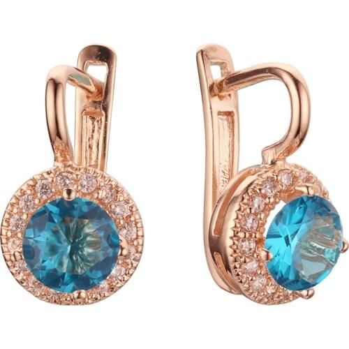 2021 New Fashion Drop Earring Trendy Blue Cubic Zircon Fashion Jewelry Designs for Women Gift