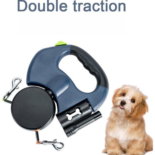 New 360 Degree Double Head Traction Rope Nylon Dog Universal Leash Automatic Retractable Outdoor Solid Walking Lead Pet Supply