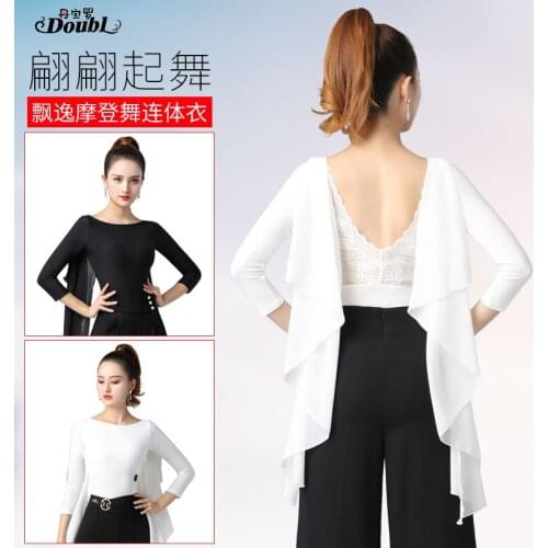 Body dancewear Black And White Dancing Clothes DOUBL Brand Fashion New National Standard Lace Top Latin Ballroom Practice