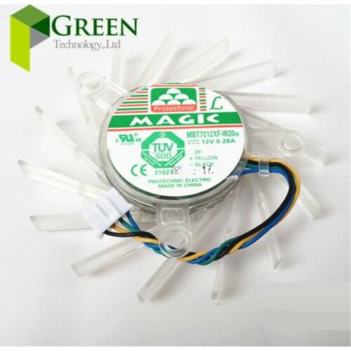 Original MAGIC MBT7012XF-W20 12V 0.28A 4Wire 36*48*52MM For NVIDIA 9600GT 9800GT Video Graphics Card Fan Blade