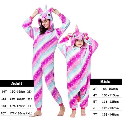 Pajamas For Girls Boys Adults Animal Pajamas Sets Sleepwear Unicorn Pajamas Stitch Kigurumi Unicornio Women Onesie Pyjamas Kids