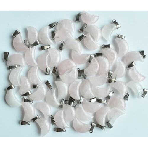Fashion top quality bestselling natural stone crescent moon shape charms pendants for jewelry making Wholesale30pcs free