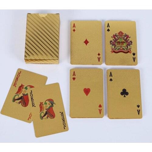 Quality 24K Gold Foil Poker Waterproof Playing Cards 2boxes/set Durable Poker Creative Gift Table Game Family/Party/Friends P03