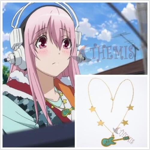 Athemis Popular Gita Shape Pendant Necklace SUPER SONICO Cosplay Fashion Necklaces for Women 2014 Hot Selling Jewelry