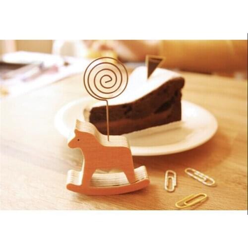 Quevinal hot sell 100pcs/lot Wedding favors New Cute Animal Wooden Place card holder